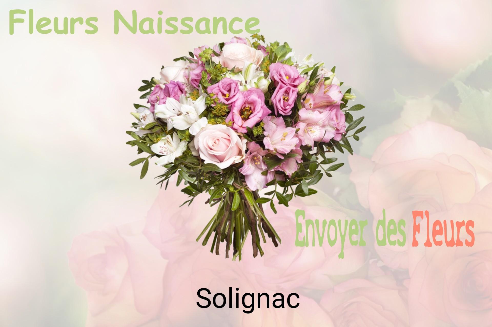 Bouquet de fleurs de naissance livré à Solignac