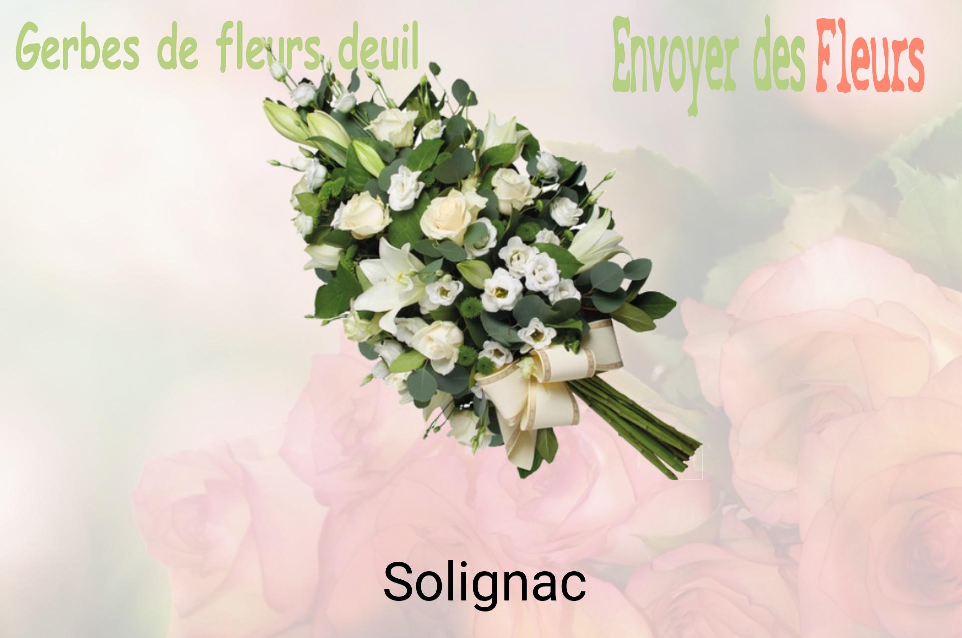 Gerbe de fleurs de deuil livrée à Solignac